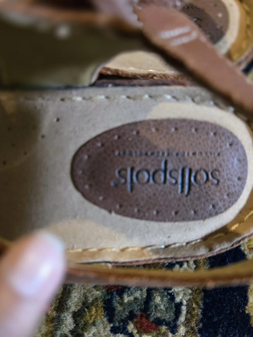 Softspots Tan and Brown Leather Slip-On Sandal